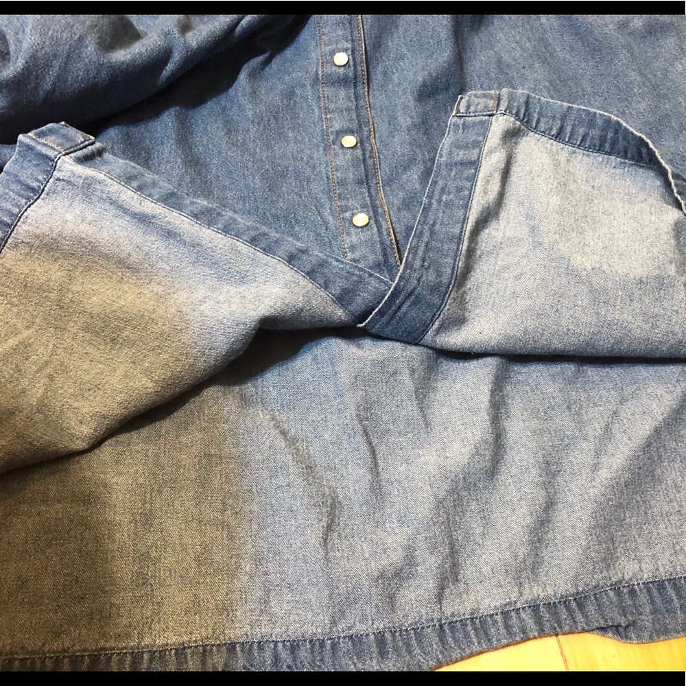 Roaman's Denim Midi Ruffle Front Dress 3X EUC - Host Pick 10/13/25 - Picture 13 of 16
